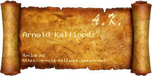 Arnold Kalliopé névjegykártya